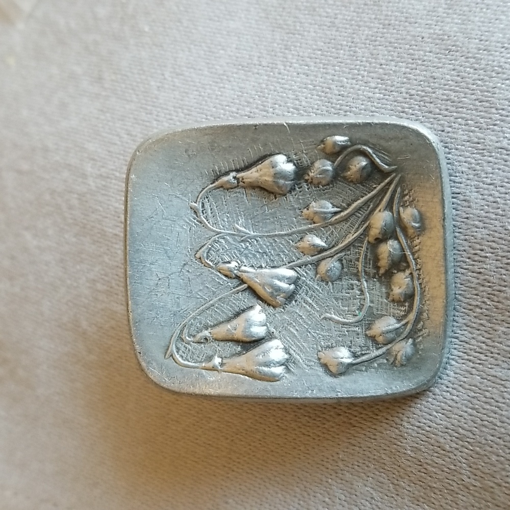 Pewter HAND SIGNED pin Vintage